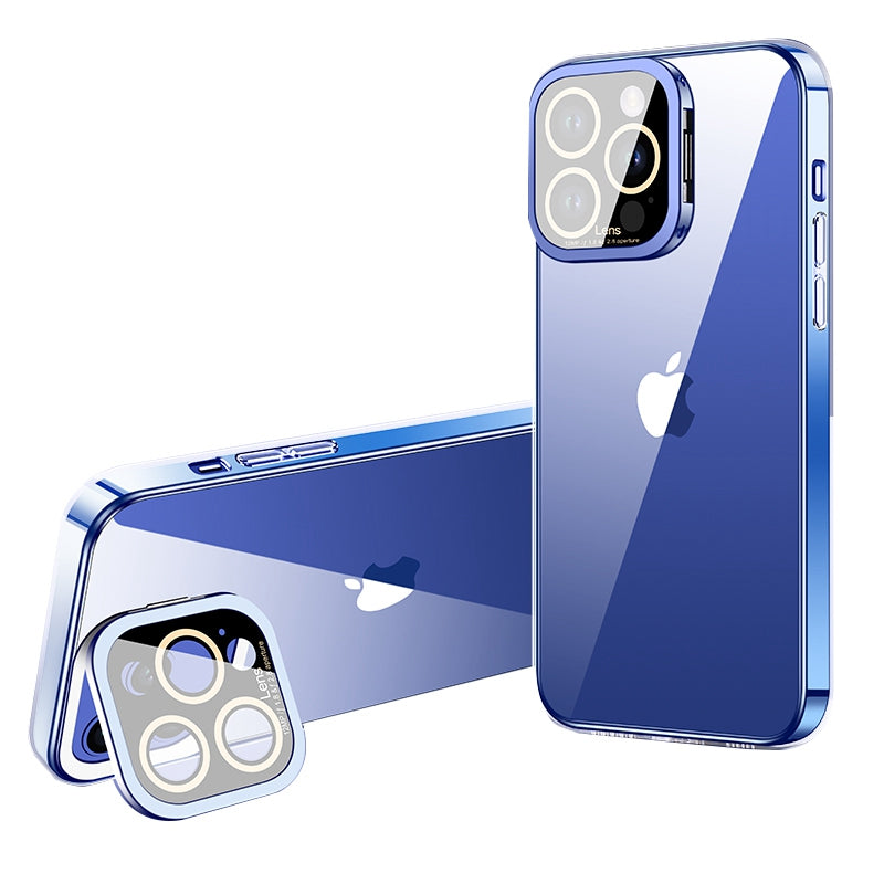 VOERO pro iPhone 13 Pro Max Glass Camera Film Stojánek na telefon Pouzdro na galvanické pokovování TPU VOERO pro iPhone 13 Pro Max Glass Camera Film Stojánek na telefon Pouzdro na galvanické pokovování TPU